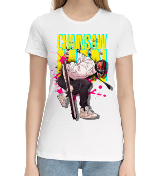 Женская Хлопковая футболка Chainsaw Man