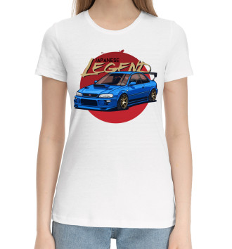 Женская Хлопковая футболка Subaru