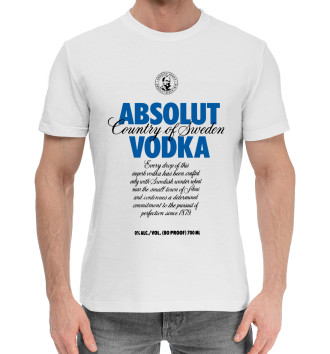 Мужская Хлопковая футболка Absolut vodka 0%