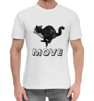 Мужская Хлопковая футболка Move cat