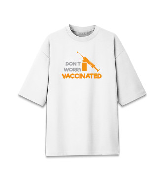 Мужская Хлопковая футболка оверсайз Vaccinated