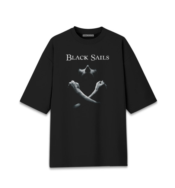 Мужская Хлопковая футболка оверсайз Black sails