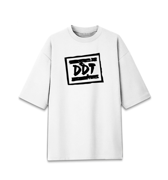 Женская Хлопковая футболка оверсайз ДДТ лого
