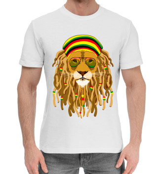 Мужская Хлопковая футболка Ямайский лев