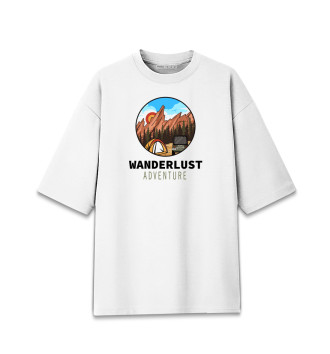 Хлопковая футболка оверсайз Wanderlust
