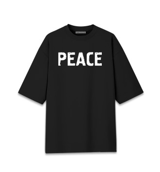 Женская Хлопковая футболка оверсайз Peace