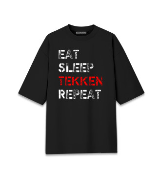 Хлопковая футболка оверсайз Eat Sleep Tekken Repeat