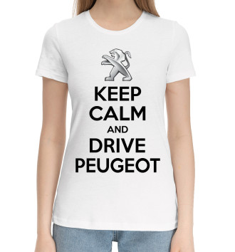 Женская Хлопковая футболка Будь спок и води Peugeot