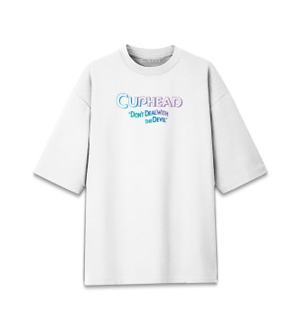 Женская Хлопковая футболка оверсайз Cuphead