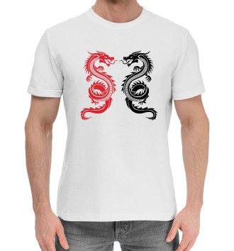 Мужская Хлопковая футболка Два Дракона