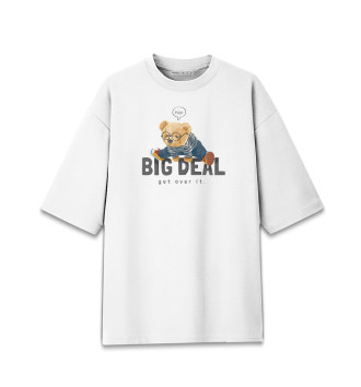 Мужская Хлопковая футболка оверсайз Медведь