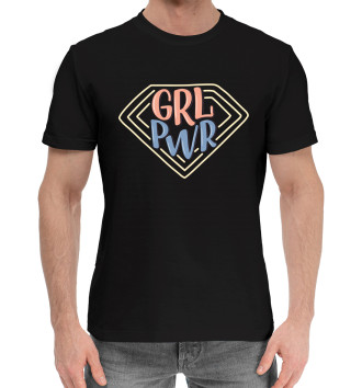 Мужская Хлопковая футболка Girl pwr