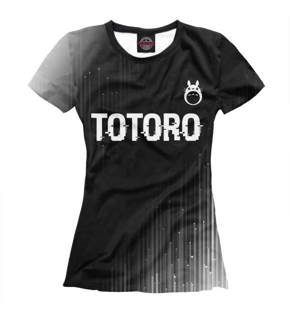 Футболка Totoro Glitch Black для девочек 