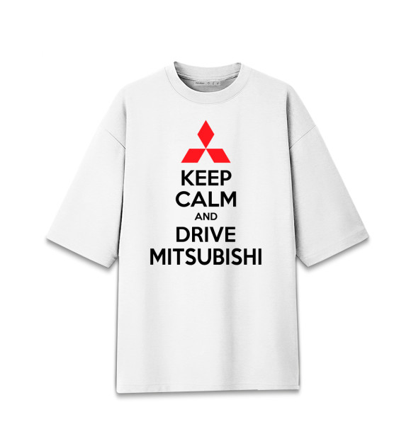 Женская Хлопковая футболка оверсайз Будь спок и води Mitsubishi