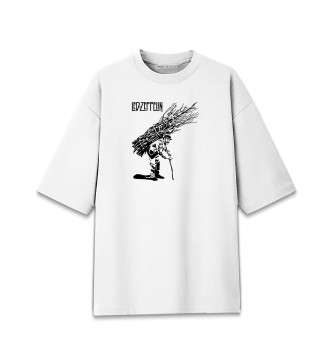 Мужская Хлопковая футболка оверсайз Led Zeppelin