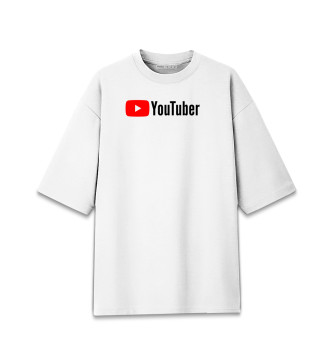 Мужская Хлопковая футболка оверсайз YouTuber