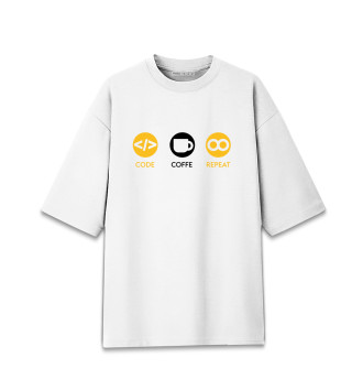 Мужская Хлопковая футболка оверсайз Программист