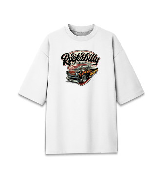 Женская Хлопковая футболка оверсайз Rockabilly Car