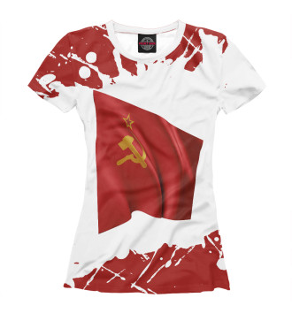 Женская Футболка Советский Союз - Флаг - Брызги