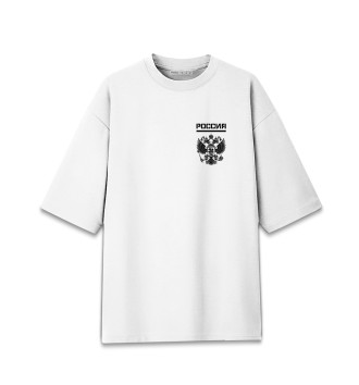 Женская Хлопковая футболка оверсайз Россия (двусторонняя)