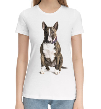 Женская Хлопковая футболка Bull terrier