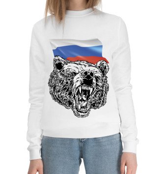Женский Хлопковый свитшот Русский медведь