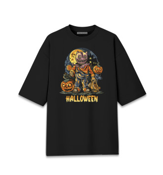 Мужская Хлопковая футболка оверсайз Хэллоуин