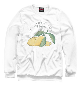 Свитшот для девочек Лимон - life is better with lemons