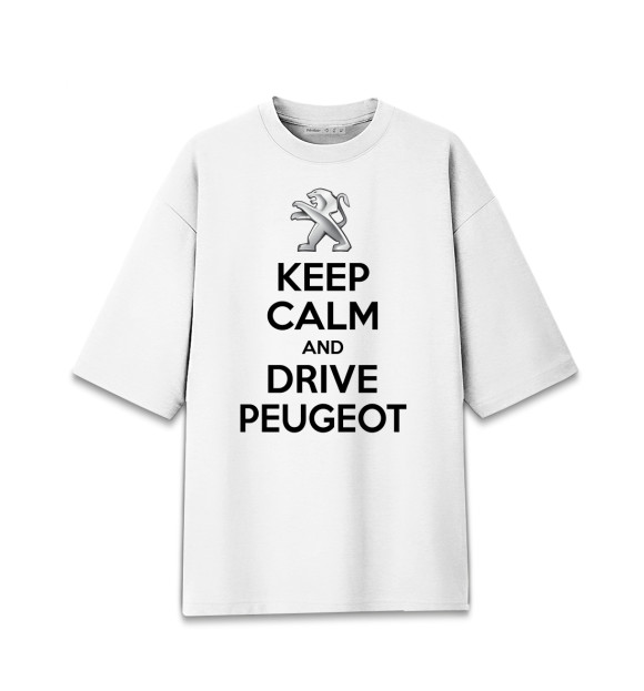 Мужская Хлопковая футболка оверсайз Будь спок и води Peugeot