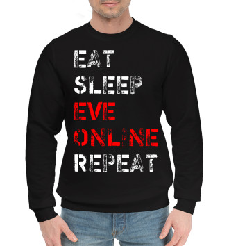 Мужской Хлопковый свитшот Eat Sleep EVE Online Repeat