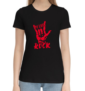 Хлопковая футболка My Life Is Rock