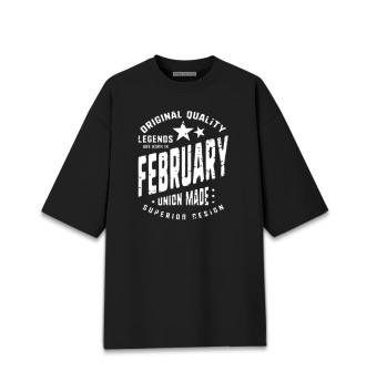 Женская Хлопковая футболка оверсайз Legends are rorn in February
