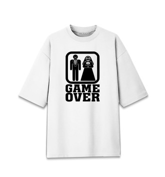 Мужская Хлопковая футболка оверсайз GAME OVER