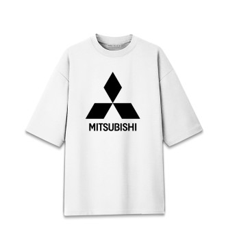 Хлопковая футболка оверсайз Mitsubishi
