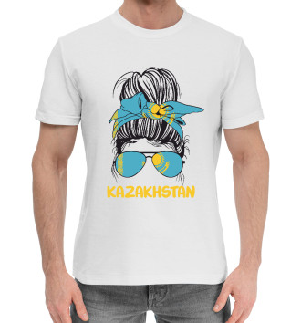 Мужская Хлопковая футболка Kazakhstan Girl