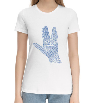 Женская Хлопковая футболка Вулканский салют