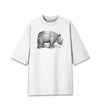Хлопковая футболка оверсайз Носорог Дюрера