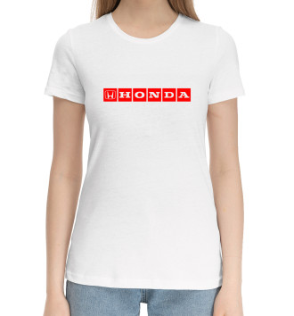 Женская Хлопковая футболка HONDA
