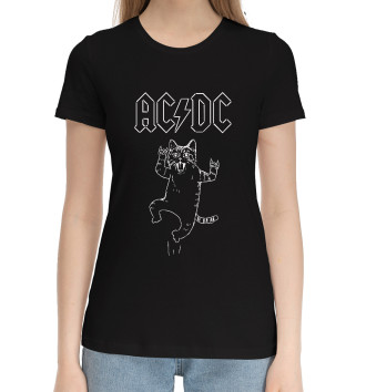 Хлопковая футболка AC/DC/котик