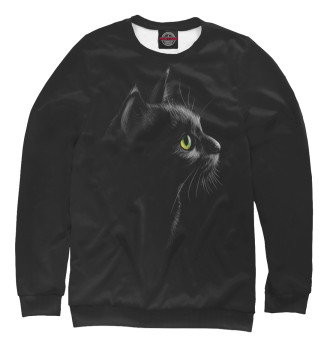 Свитшот Черный кот на черном фоне