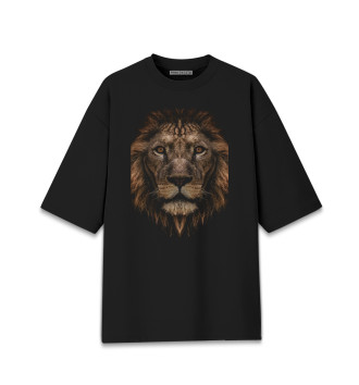 Мужская Хлопковая футболка оверсайз Лев царь
