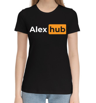 Женская Хлопковая футболка Alex + Hub