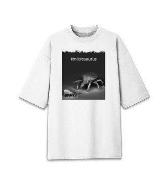 Хлопковая футболка оверсайз Микрозавр