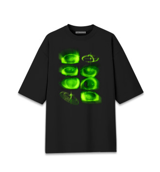 Женская Хлопковая футболка оверсайз Y2K green
