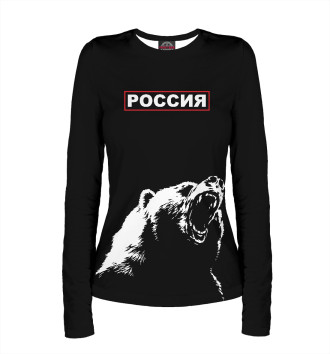 Женский Лонгслив Русский медведь и герб