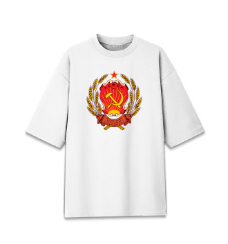 Мужская Хлопковая футболка оверсайз Российская СФСР