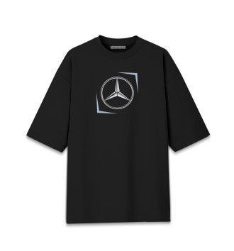 Женская Хлопковая футболка оверсайз Mercedes - Lines