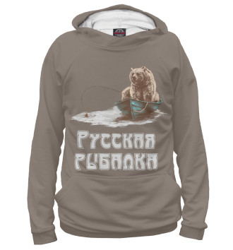 Худи для девочек Русская рыбалка: Медведь