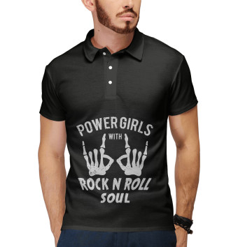Мужское Поло Power Girls with Rock n Roll