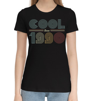 Женская Хлопковая футболка Cool since 1990